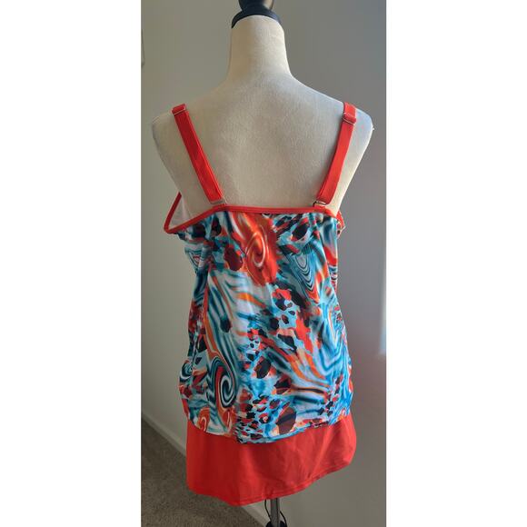 NWOT Summer Hawaiian Tropical Print Beach Tankini  Skort Bathing Swimsuit 4XL - Picture 4 of 13